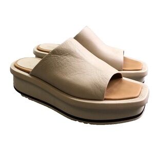 Paloma Barcelo Maici Napap Machiato soft leather beige platform sandals